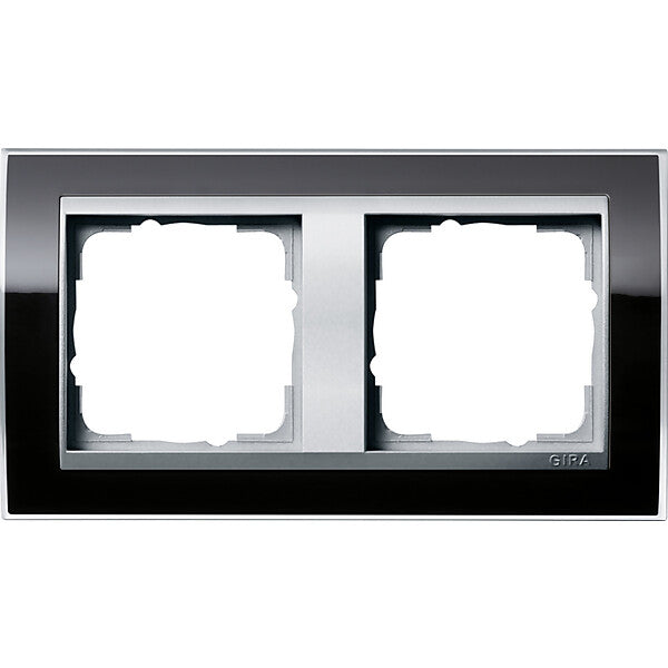 Gira Abdeckrahmen 2fach klar schwarz 0212736
